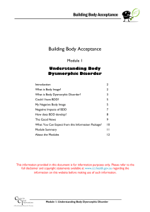 Building Body Acceptance - 01 - Understanding Body Dysmorphic Disorder