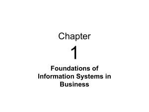 Chapter 1 Foundations of IS in Business