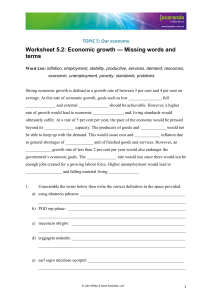 Economic growth — Missing words and terms