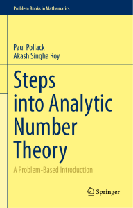 (Problem Books in Mathematics) Paul Pollack, Akash Singha Roy - Steps into Analytic Number Theory A Problem-Based Introduction-Springer (2021)