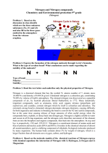 Copy of Copy of Nitrogen and Nitrogen compounds work sheet