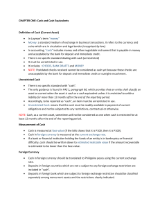 CH1 - Cash and Cash Equivalents