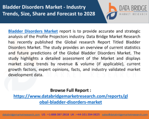 Bladder Disorders Market Recovery and Impact Analysis Report 2021 Key Drivers and Restraints, Regional Outlook, End-User Applicants by 2028