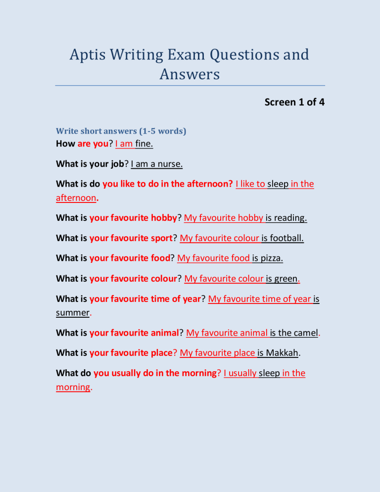 creative writing exam questions 11