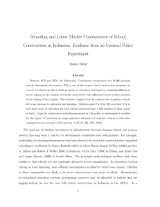 Schooling and Labor Market Consequences of School