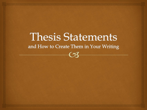 A & E - Thesis Statements