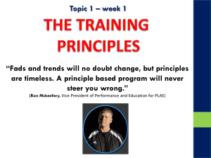Lecture 1 - Principles of Training - F21 - student