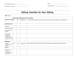 Editing Checklist-PEER BOOKLET REVISION- A1.1 ENGLISH LEVEL CARMEN MONCAYO