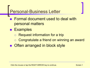 personal business letters