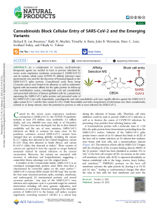 Cannabinoids Block Cellular Entry of SARS-CoV‑2 and the Emerging Variants