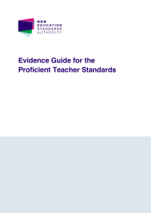 b) NESA Evidence Guide for the Proficient Teacher Standards Document