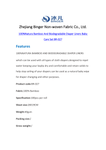 Zhejiang Binger Non-woven Fabric Co., Ltd. hygiene wipes