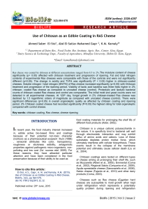 Use of Chitosan as an Edible Coating in RAS Cheese  