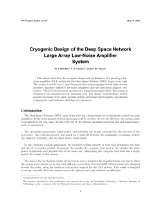 Cryogenic Design of the Deep Space Network Large Array Low-Noise Amplifier System