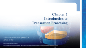 Transaction Processing: AIS Chapter Introduction