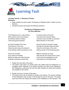 CHAPTER 1 -  LEARNING TASK - INTRODUCTION TO LITERATURE