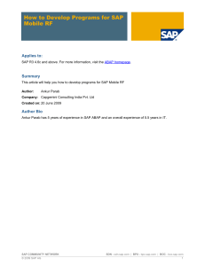 How to Develop Programs for SAP Mobile RF