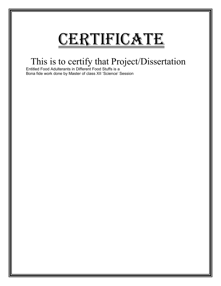 certificate format for dissertation