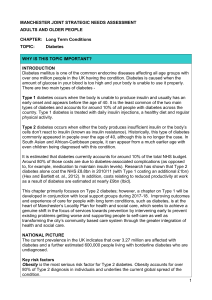 Diabetes in Manchester: Strategic Needs Assessment