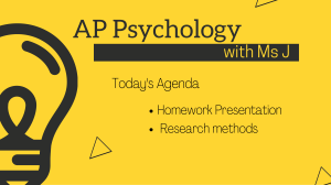 AP  Psych Research and Experimental Methods