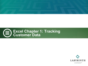 Excel Customer Data Tracking: Chapter 1