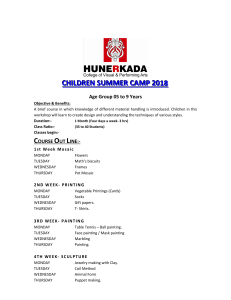 Kids Summer Camp Course Outline 2018