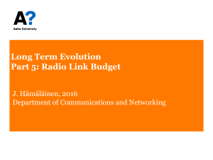 Aalto - LTE Radio Link Budget
