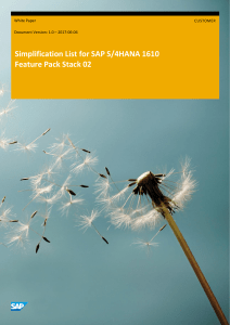 Simplification List for SAP S4HANA 1610