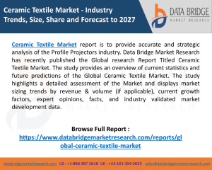 Ceramic Textile Market Growth Insight, Size, Share, Competitive, Regional, And Global Industry Forecast to 2027