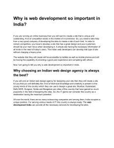 Why is web development so important in India