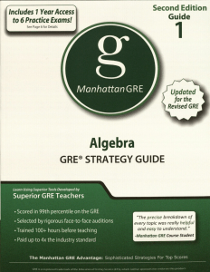 - Manhattan GRE  Algebra GRE Strategy Guide