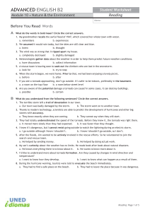 Nature and the Environment - Student's Worksheets