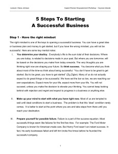 Steps To Starting A Business