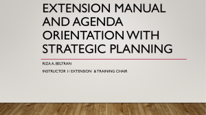 extension manual and agenda