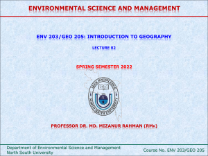 History of Geography & Man-Environment Relations