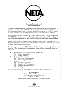 2013 NETA ATS - Standard for Acceptance Testing Specifications for Electrical Power