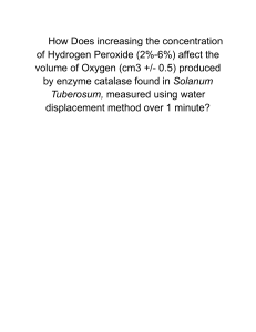 Effects of H2O2 concentration on Oxygen produced by catalse enzyme 