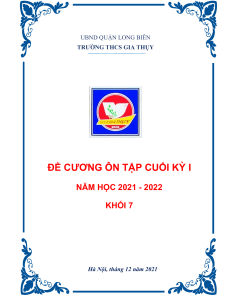 ĐỀ CƯƠNG CUỐI KÌ I KHỐI 7 2021 2022 - THCS GIA THỤY