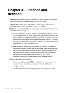 Chapter 31 - Inflation and deflation