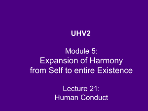 UHV2 M5 L21 - Human Conduct