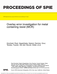 Overlay error investigation for metal containing resist (MCR)