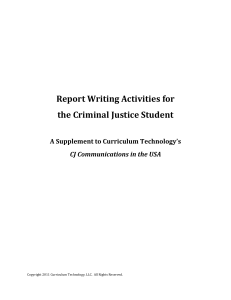 report writing activities for the cj student