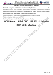 Module-1 Polymers for Electrical and Electronic Applications Appendix GCR