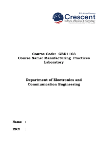 GED 1103 - Electronics Lab manual