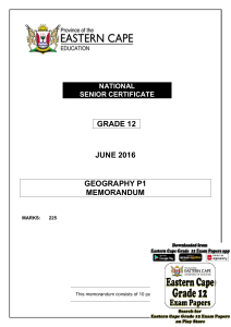 GEO P1 GR12 JUNE 2016 MEMO (Eng) 17 MAY