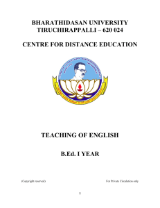 TEACHING OF ENGLISH