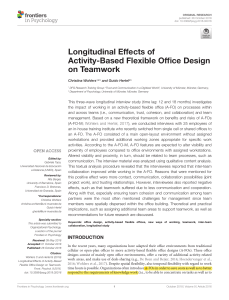 Longitudinal Effects of Activity-Based Flexible Office Design on Teamwork from Wohlers and Hertel 2018