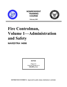 NAVEDTRA 14098, FIRE CONTROLMAN VOLUME 1–ADMINISTRATION AND SAFETY