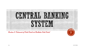 CENTRAL BANKING & FUNCTIONS