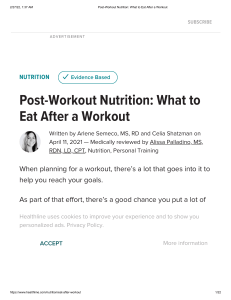 Post-Workout Nutrition  What to Eat After a Workout